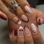 Press-On Nail Set Cherry Blossom Design Easy Application