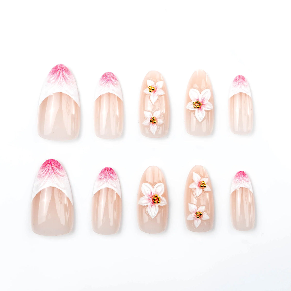 Press-On Nail Set Cherry Blossom Easy Application Comfortable Fit