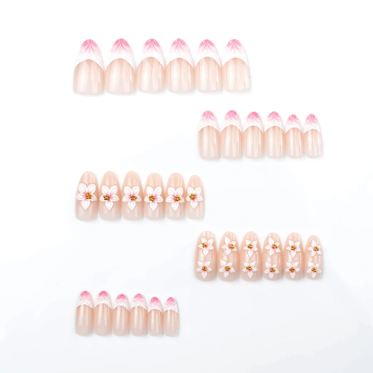 Press-On Nail Set Cherry Blossom Easy Application Comfortable Fit