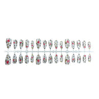 Press-On Nail Set Cherry Blossom & Leopard Print Peel-Off Adhesive