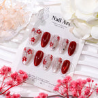 Press-On Nail Set Cherry Blossom Self-Adhesive & Reusable