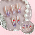 Press-On Nail Set Cherry Blossom Sparkle Reusable