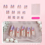 Press-On Nail Set Cherry Blossom Sparkle Reusable