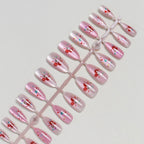 Press-On Nail Set Cherry Design No-Glue 24-Count