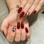 Press-On Nail Set Cherry Design No-Glue Reusable