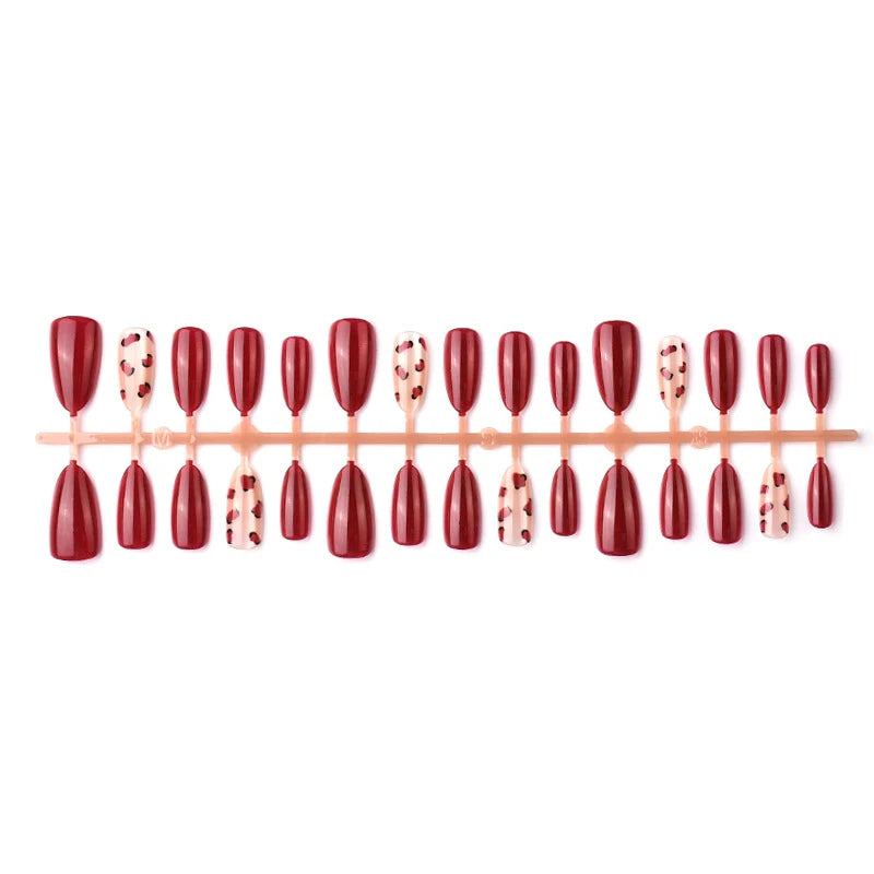 Press-On Nail Set Cherry Design No-Glue Reusable