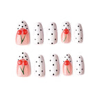 Press-On Nail Set Cherry Design Peel-And-Stick Multiple Sizes