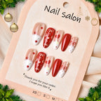 Press-On Nail Set Cherry & Heart Design No Glue