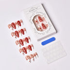 Press-On Nail Set Cherry & Heart Design No Glue