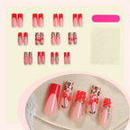 Press-On Nail Set Cherry & Leopard Strong Adhesive