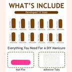 Press-On Nail Set Cherry & Leopard Strong Adhesive