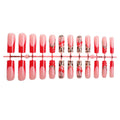 Press-On Nail Set Cherry & Leopard Strong Adhesive