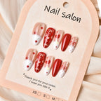 Press-On Nail Set Cherry Motifs Peel-And-Stick Adhesive Multiple Sizes