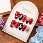 Press-On Nail Set Cherry & Star Designs No-Glue