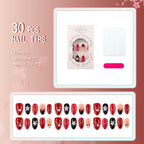 Press-On Nail Set Cherry & Star Designs No-Glue