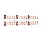 Press-On Nail Set Chic Patterned Self-Adhesive