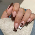 Press-On Nail Set Chocolate & Coffee Designs Long-Wear