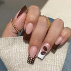 Press-On Nail Set Chocolate & Coffee Designs Long-Wear