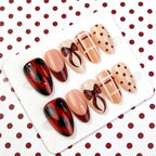 Press-On Nail Set Chocolate-Themed Durable High-Gloss Easy Application