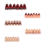 Press-On Nail Set Chocolate-Themed Durable High-Gloss Easy Application