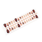 Press-On Nail Set Chocolate-Themed Durable High-Gloss Easy Application