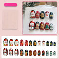 Press-On Nail Set Christmas Designs Easy Application & Reusable