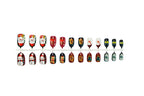 Press-On Nail Set Christmas Designs Easy Application & Reusable
