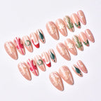 Press-On Nail Set Christmas Designs Glossy Salon Finish