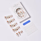 Press-On Nail Set Christmas Designs Peel & Stick Reusable