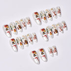Press-On Nail Set Christmas Designs Peel & Stick Reusable