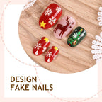 Press-On Nail Set Christmas Motifs 24-Piece Easy Application