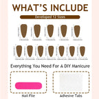 Press-On Nail Set Christmas Motifs 24-Piece Easy Application