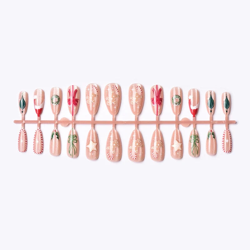 Press-On Nail Set Christmas Peel-And-Stick Glossy Finish