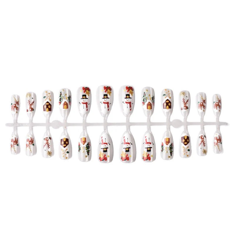 Press-On Nail Set Christmas-Themed Peel-And-Stick Reusable