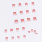 Press-On Nail Set Cinnabar Heart Accents & Gentle Ombre