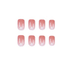 Press-On Nail Set Cinnabar Heart Accents & Gentle Ombre