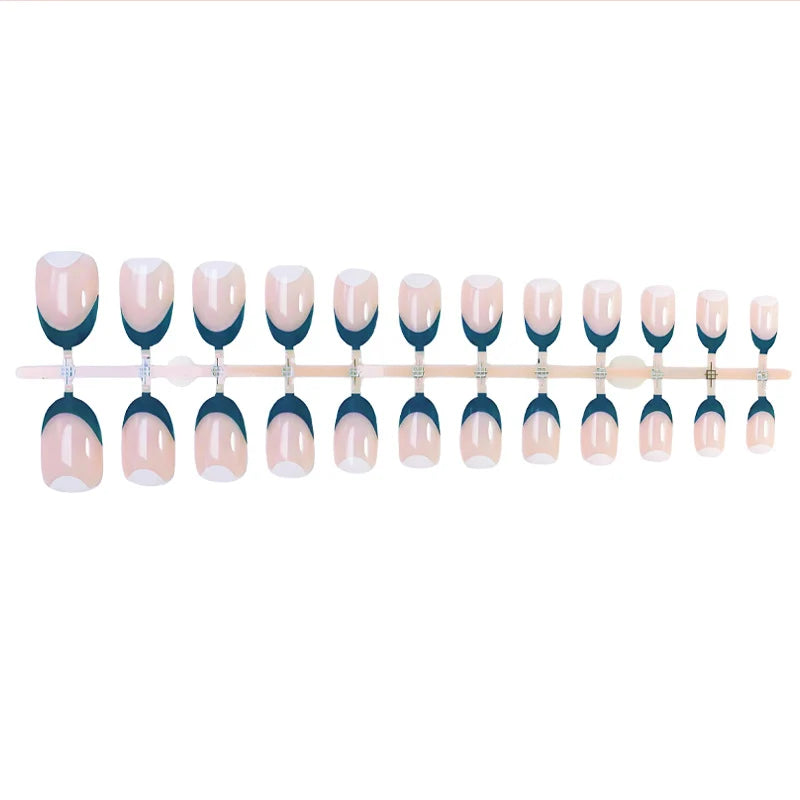 Press-On Nail Set Classic French Multiple Sizes Easy Application