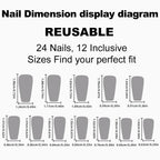 Press-On Nail Set Classic French Tips 24-Piece