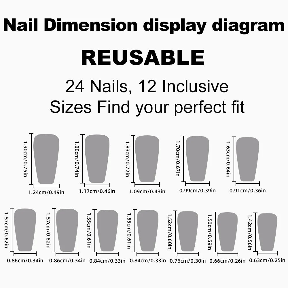 Press-On Nail Set Classic French Tips 24-Piece