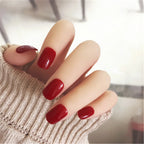 Press-On Nail Set Classic Red Glue-On Multiple Sizes