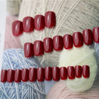 Press-On Nail Set Classic Red Glue-On Multiple Sizes