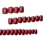 Press-On Nail Set Classic Red Glue-On Multiple Sizes