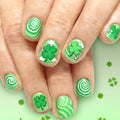 Press-On Nail Set Clover Designs Easy Application