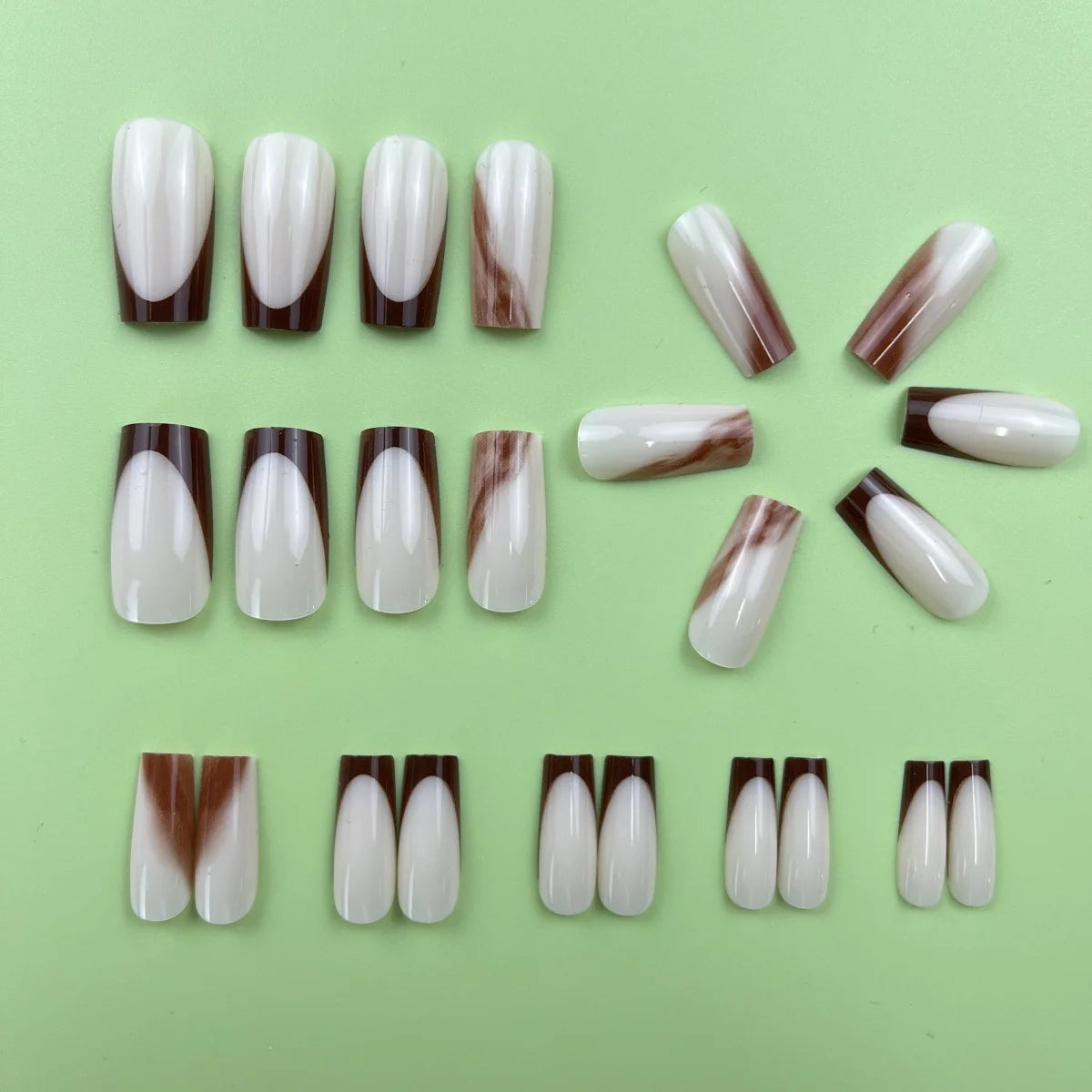 Press-On Nail Set Coffin Shape Bright Pink