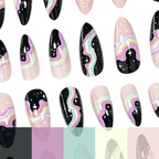 Press-On Nail Set Cosmic Gradient Almond Shape 24-Piece