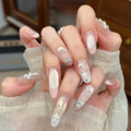 Press-On Nail Set Cross & Star Accents Adhesive Tabs