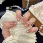 Press-On Nail Set Crystal Accents Multiple Sizes