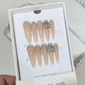 Press-On Nail Set Crystal Accents Reusable & Self-Adhesive