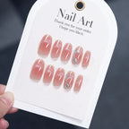 Press-On Nail Set Crystal Embellished Multiple Sizes