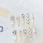 Press-On Nail Set Crystal-Embellished Peel & Press Reusable